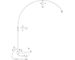 Steinhauer - vloerlamp - Sparkled Light - wit - metaal zeegras - Ø 50cm - E27 - 3785W