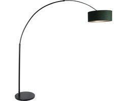 Steinhauer - vloerlamp - Sparkled Light - zwart - metaal velours stof - booglamp - E27 - 8127ZW