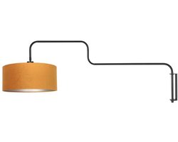 Steinhauer Wandlamp Bloeba zwart met oranje kap - 4179ZW