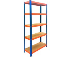 Stellingkast - 150x75x30 cm - tot 875 kg - blauw-oranje