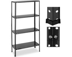 stellingkast - 160 kg - 147,5 x 75,5 x 30,5 cm - berging - opbergrek stelling - zwart