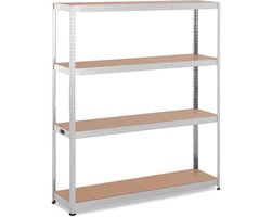 Stellingkast - 160 x 40 x 180 cm - voor 4 x 150 kg - Grijs - MSW