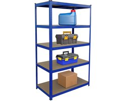 Stellingkast - 180x100x60 cm - tot 1250 kg - steeksysteem - blauw