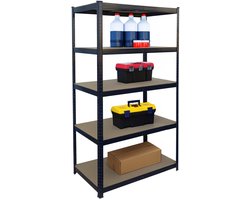Stellingkast - 180x100x60 cm - tot 1250 kg - steeksysteem - zwart