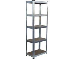 Stellingkast - 180x50x30 cm - 875 kg - metaal - zilver