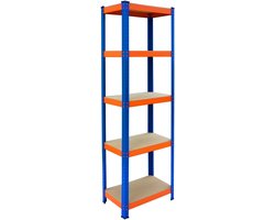 Stellingkast - 180x50x30 cm - tot 875 kg - blauw-oranje