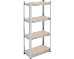 stellingkast - 200 kg - 138x60x30 cm - staal - garage - modulair - zilver