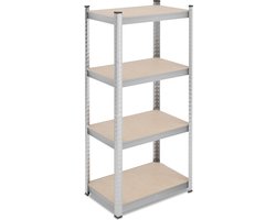 stellingkast - 200 kg - 138x60x40 cm - verzinkt - staal - kelder - modulair - zilver