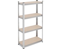 stellingkast - 200 kg - 138x70x30 cm - verzinkt staal - garage - modulair - zilver