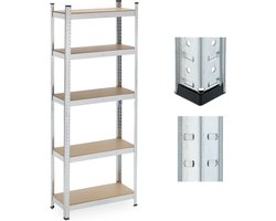 stellingkast - 500 kg - 180x70x30 cm - verzinkt staal - kelder - garage - zilver