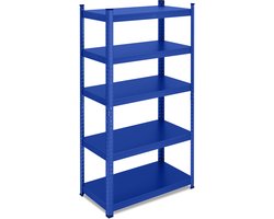 stellingkast - 875 kg - 150x75x30 cm - staal - 5 planken - blauw