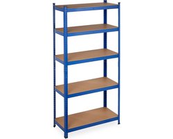 stellingkast - 875 kg - staal - 180 x 90 x 40 cm - 5 etages - steeksysteem - garage - blauw