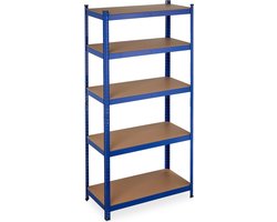 stellingkast - 875 kg - staal - 180 x 90 x 45 cm - 5 etages - steeksysteem - garage - blauw