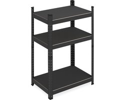 stellingkast - 90 x 60 x 40 cm - 750 kg - 3 planken - staal - modulair - zwart