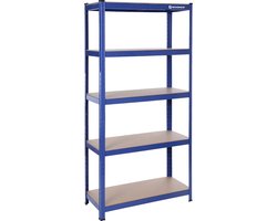 Stellingkast - Magazijnrek - 5-Laags rek - 30 x 75 x 150 cm - Blauw