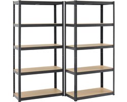 Stellingkast / Magazijnstelling / Opbergkast - Set van 2 - 180x90x40 cm grijs