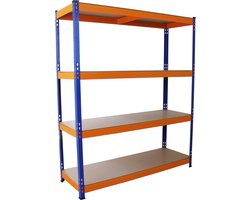 Stellingkast Opbergrek Metaal - 150x50x180 cm - 100% boutloos Draagkracht: 265 kg per Plank - 5 planken Kelderrek Kast Rek Legbordstelling