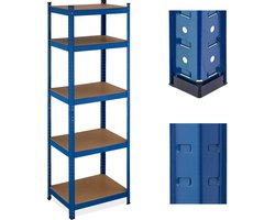 stellingkast - tot 500 kg - 180x60x45 cm - staal - 5 planken - modulair - garage - blauw