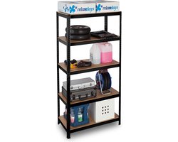 stellingkast - tot 875 kg - 180 x 90 x 45 cm - staal - steeksysteem - zwart