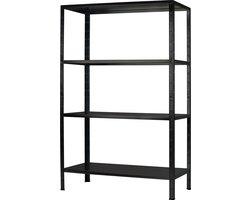 Stellingkast zwart 180x120x40cm (HxBxD) opbergrek, stelling, metaal - 4 stuks