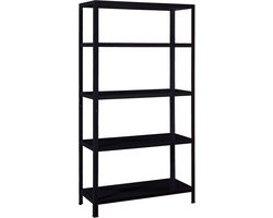Stellingkast zwart 190x100x45cm (HxBxD) opbergrek, stelling, metaal - 1 stuk