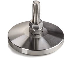 Stelschroef M8 x 30 mm Ø 30 mm echt roestvrij staal (SS201) in hoogte verstelbaar met rubber voetdeel meubelpoot Stelvoet Stelvoet van SOTECH