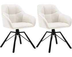Stemily Eetkamerstoelen - Set van 2 - 360° Draaibaar - Ergonomisch - Antislip- & Verstelbare voetjes - 58,5x54,5x82,5cm