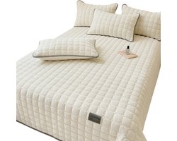 Stemily Fluwelen Dekbed Set - Bedsprei - Plaid - Kingsize - Lichtgewicht - Gewatteerd - Incl. kussenslopen - 230 cm x 250 cm
