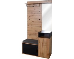 Stemily Garderobekast - Halmeubel - Kapstok - Schoenenkast - Spiegel - Bank - Plank - 104 cm x 38,5 cm x 190 cm{