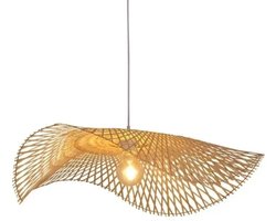 Stemily Hanglamp - Rotan - Riet - Handgemaakt - Scandinavisch, Boho of Vintage - < 60 lumen - Ø 55 cm (zonder lichtbron)