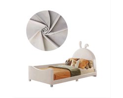 Stemily Kinderbed - Peuterbed - Konijnen Hoofdeinde - Flanellen Bekleding - Max 120 KG - 211 cm x 94,5 cm x 41,5 cm