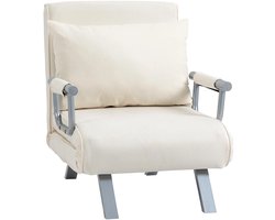 Stemily Slaapstoel - Slaapbank 1 persoons - Logeerbed - 5 Standen - Stalen Frame - Schuimvulling - 65 cm x 69 cm x 80 cm