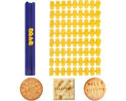 Stempels alfabet - Letterstempels - Koekjes stempelen - Klei stempel set - Letters/cijfers - Schrijven in deeg - Fondant/taart decoratie - Stempelgereedschap - Cookie stamp - Met stempelbalkje - Jonyx