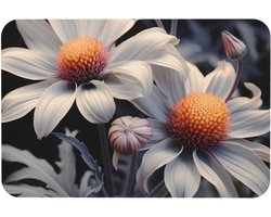 Stenen badmat moderne bloemen schilderij diatomeeënaarde douchemat antislip super absorberende badmatten voor badkamer wasbare douchemat badkamer vloermat, gemakkelijk schoon te maken 59,9 cm x