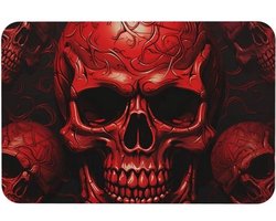 Stenen badmat rode schedels diatomeeënaarde douchemat antislip super absorberende badmatten voor badkamer wasbare douchemat badkamer vloermat, gemakkelijk schoon te maken 59,9 cm x 39,9 cm