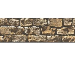 STENEN BEHANGRAND | Zelfklevend - bruin beige zwart - A.S. Création Only Borders 11
