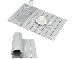 Stenen Droogmat Keuken - Afdruiprek Mat - Snel Drogen - Natuurlijk Absorberend - 39x38.5 CM - Wit