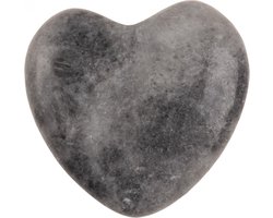 Stenen Hart - Worry Stone Heart 4cm - Zwart Grijs - Gratis Verzonden
