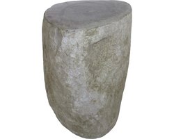 Stenen Kruk - Zitelement Podium - Tuindecoratie - Vorstbestendig Materiaal - 40 cm Hoog - Grijs Bruin