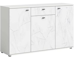 Stenen ladekast marmer wit NB wit melamine - 40x138x87cm