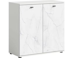 Stenen ladekast marmer wit NB wit melamine - 40x86x87cm