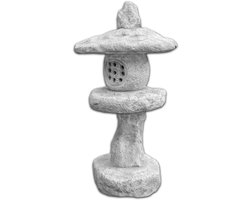 Stenen Lantaarn - Japanse Tuindecoratie - Buiten Verlichting - Vorstbestendig Gegoten Steen - 72 cm Hoog - Grijs