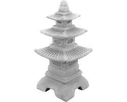 Stenen Pagode Lantaarn - Japanse Tuinlamp - Buiten Decoratie - Vorstbestendig tot -30°C - 46 cm Hoog - Grijs