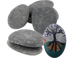 Stenen schilderen - 40 stuks 5-8 cm zwart - gladde schildersteen voor doe-het-zelf handschilderen