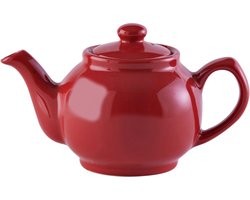 Stenen theepot voor 2 kopjes, gemaakt van hoogwaardig aardewerk, glanzende glazuur, magnetron en vaatwasser geschikt, vintage theepot