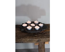 Stenen waxine lichtjes houder - Kaarsenhouder van steen - stenen plateau voor kaarsjes