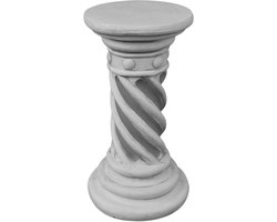 Stenen Zuil - Voetstuk Beeld Decoratieve Pilaar - Tuindecoratie - Handgemaakt Beton - 55 cm Hoog - Grijs