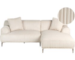 STENUM - Hoekbank 3-zits - Wit - Linkszijdig - Corduroy