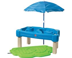 Step2 Cascading Cove Zand & Watertafel - Met Deksel, Parasol & 6 Accessoires - Activiteitentafel / Zandtafel met deksel voor de tuin / buiten - Waterspeelgoed voor kinderen