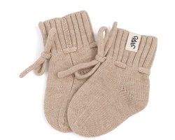 Steppies - Babyslofjes newborn - 100% Merino wol – beige - slofjes voor je baby, dreumes en peuter voor jongens en meisjes - 0-3 Maanden (9,5cm) - schoenmaat 16-17